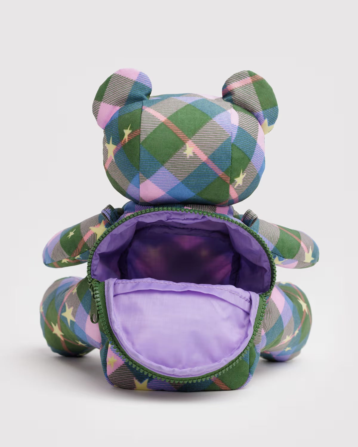 BAGGU - Bear Bag - Green Star Plaid