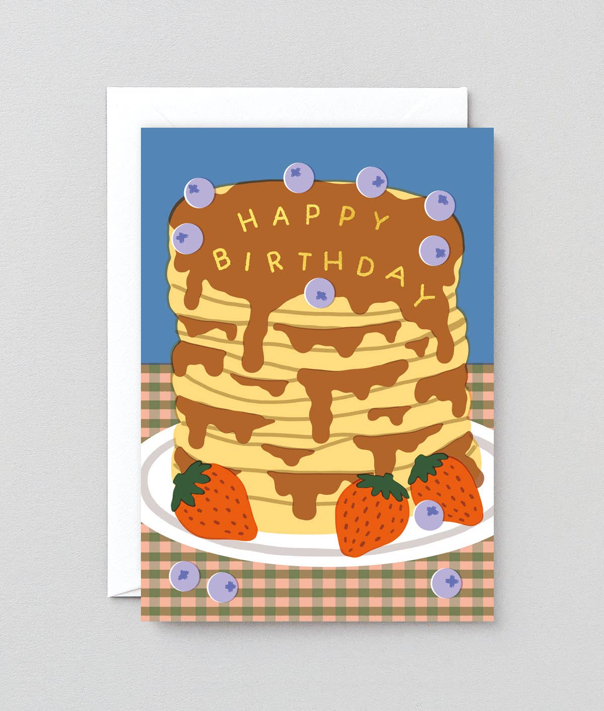 Wrap - 'Happy Birthday Pancakes' Greetings Card