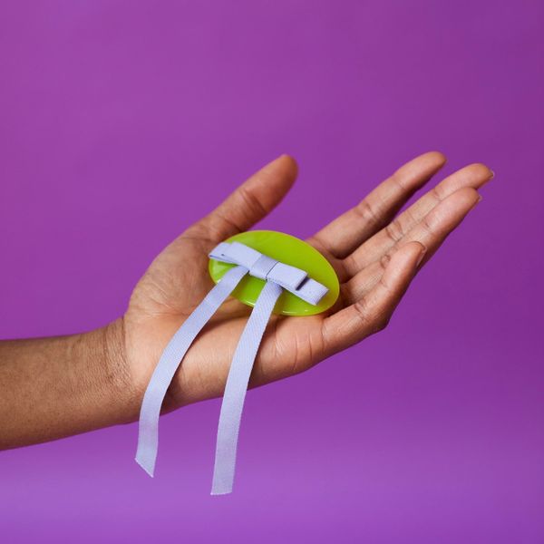 CHUNKS Bow Barrette in Lime & Lavender  CHUNKS   