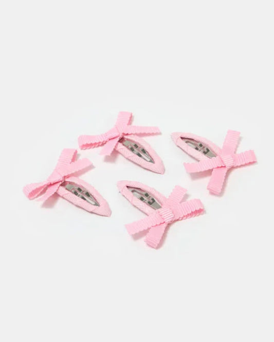 CHUNKS | Mini Bow Snap Clips In Blush hair clip CHUNKS   