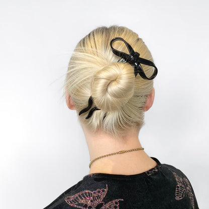 CHUNKS Large Bow Hairpin in Black - Preston Apothecary