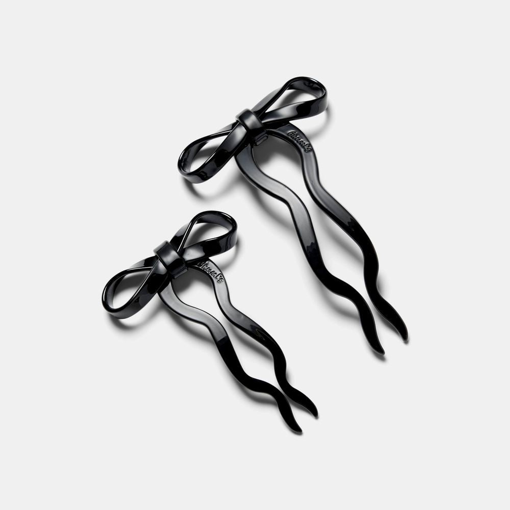 CHUNKS Large Bow Hairpin in Black