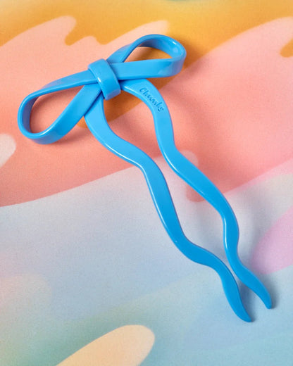 CHUNKS Large Bow Hairpin in Blue hair pin CHUNKS   