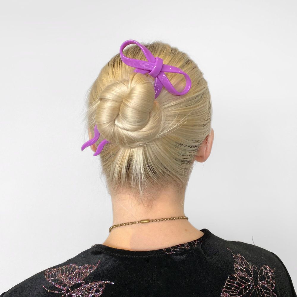 CHUNKS Large Bow Hairpin in Orchid