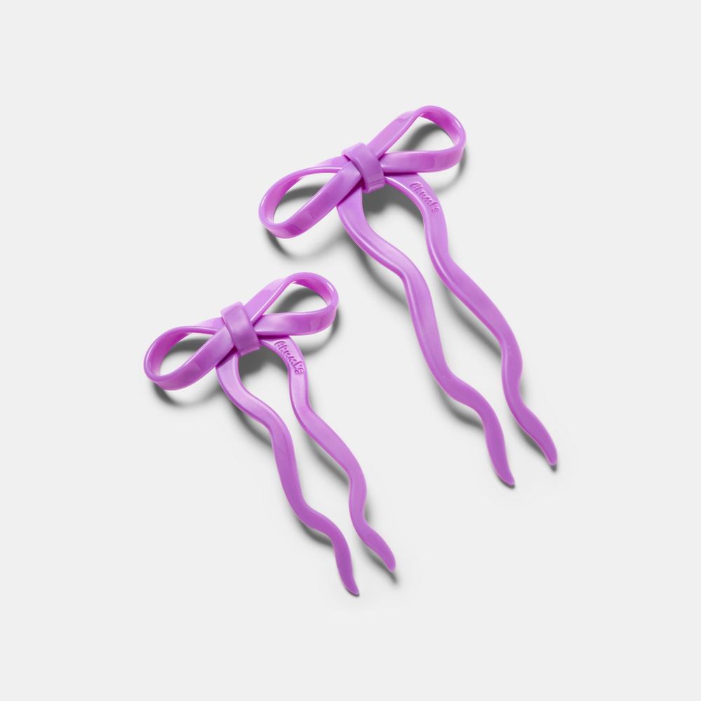 CHUNKS Large Bow Hairpin in Orchid