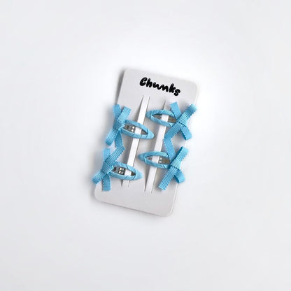 CHUNKS Mini Bow Snap Clips In Baby Blue hair clip CHUNKS   