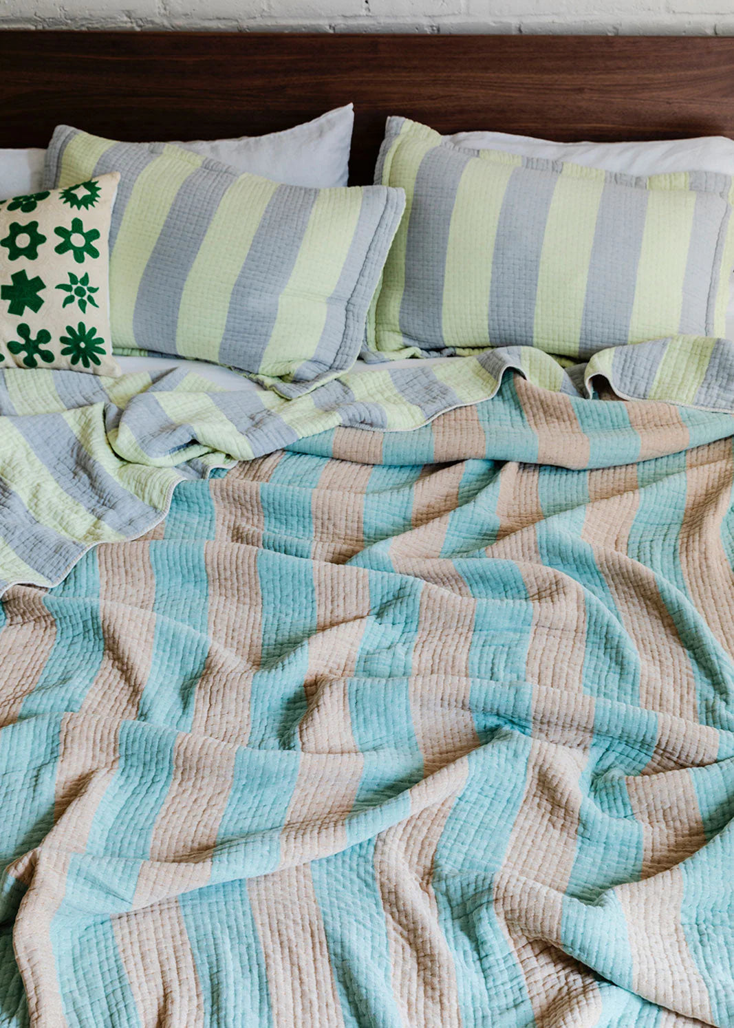 DUSEN DUSEN Coverlet Set | Cool Stripe