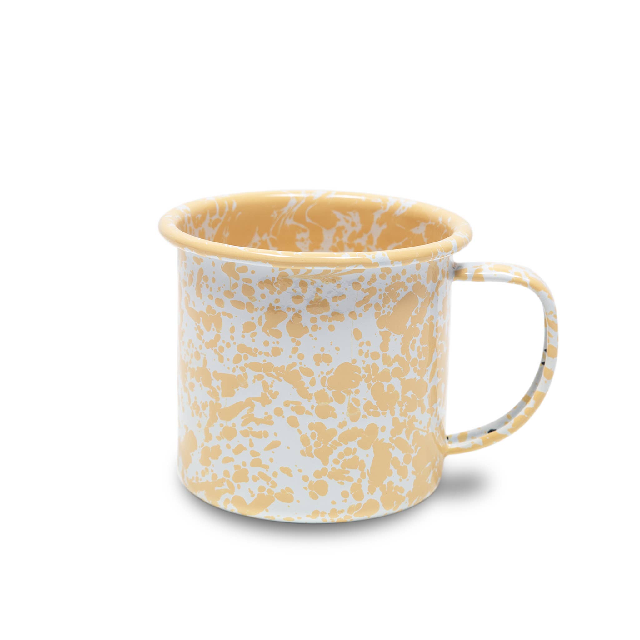 Crow Canyon Home - Splatter Enamelware 12 oz Mug | Yellow Splatter