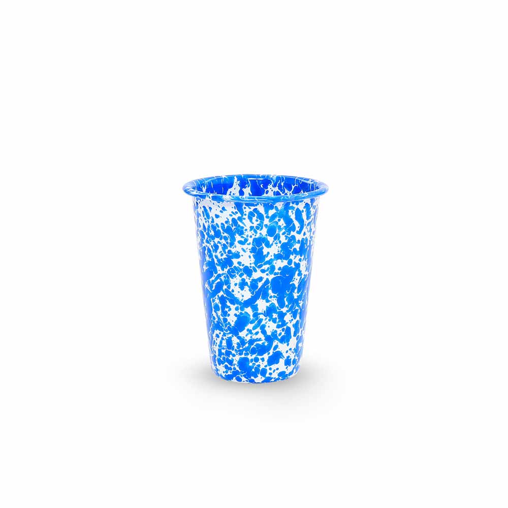 Crow Canyon Home - Splatter Enamelware 14 oz Tumbler | Blue Splatter - Preston Apothecary