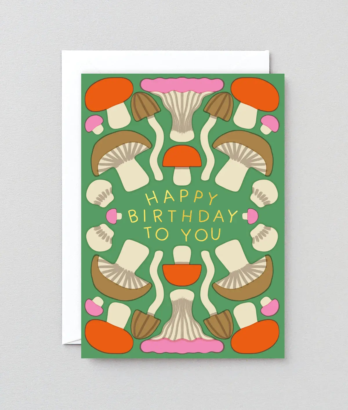 WRAP  - Happy Birthday Mushrooms Greeting Card