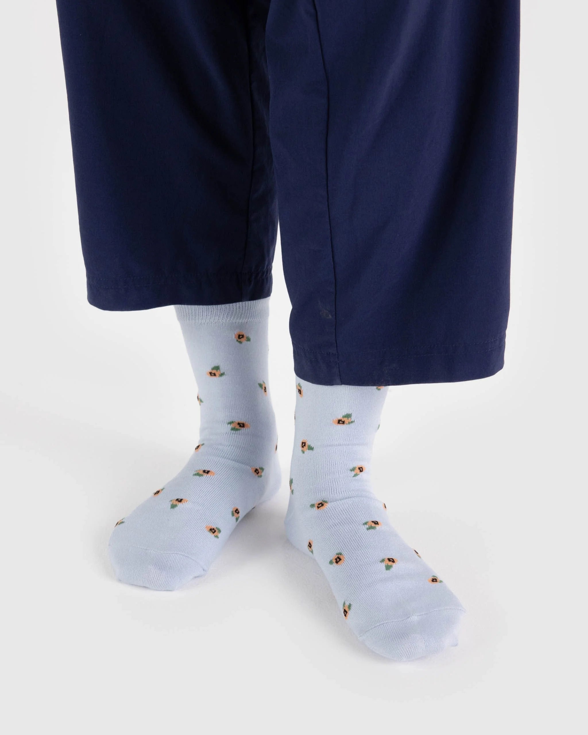 BAGGU Crew Sock -Blue Rosette