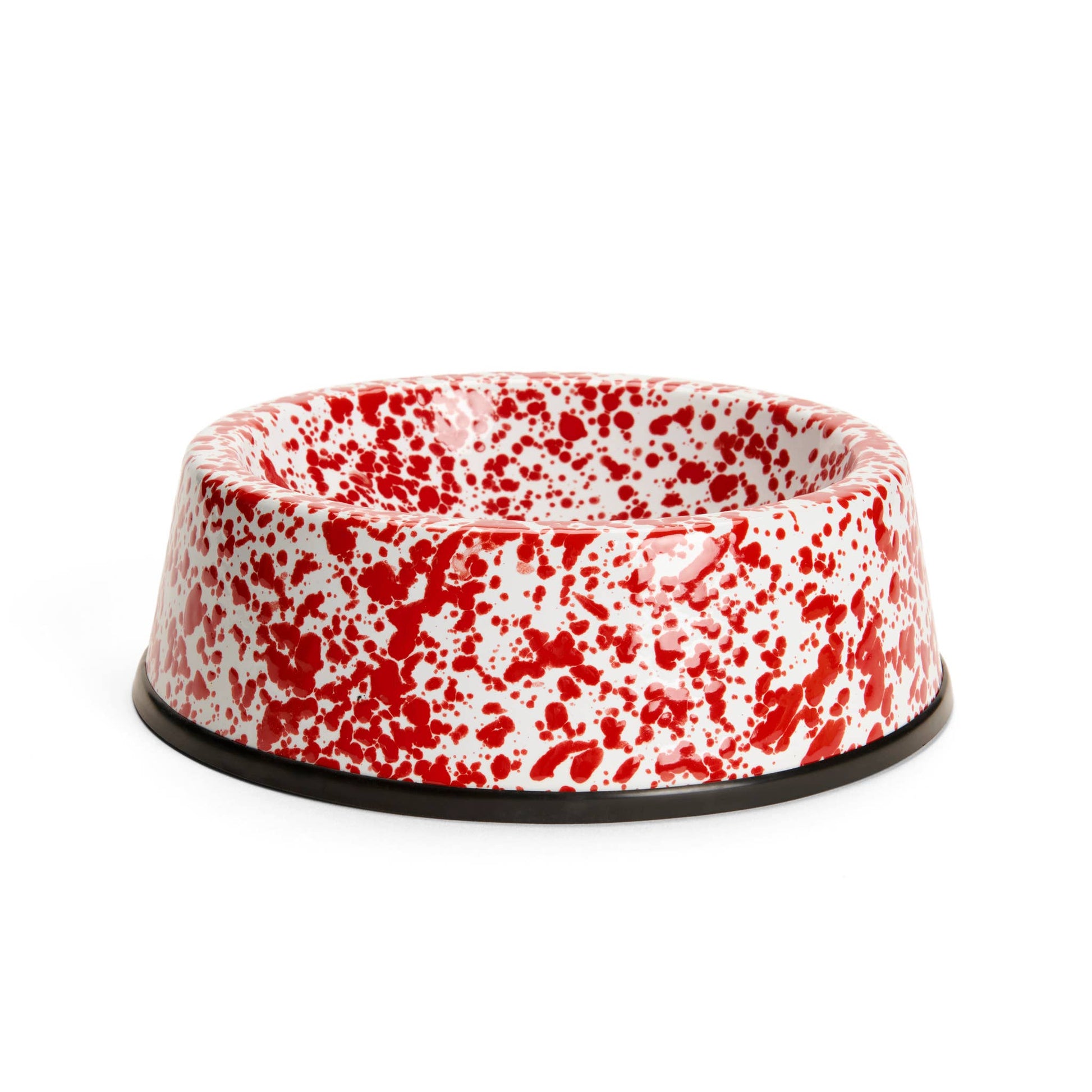 Crow Canyon Home - Splatter Enamelware Large Pet Bowl  Crow Canyon Home Red Splatter  