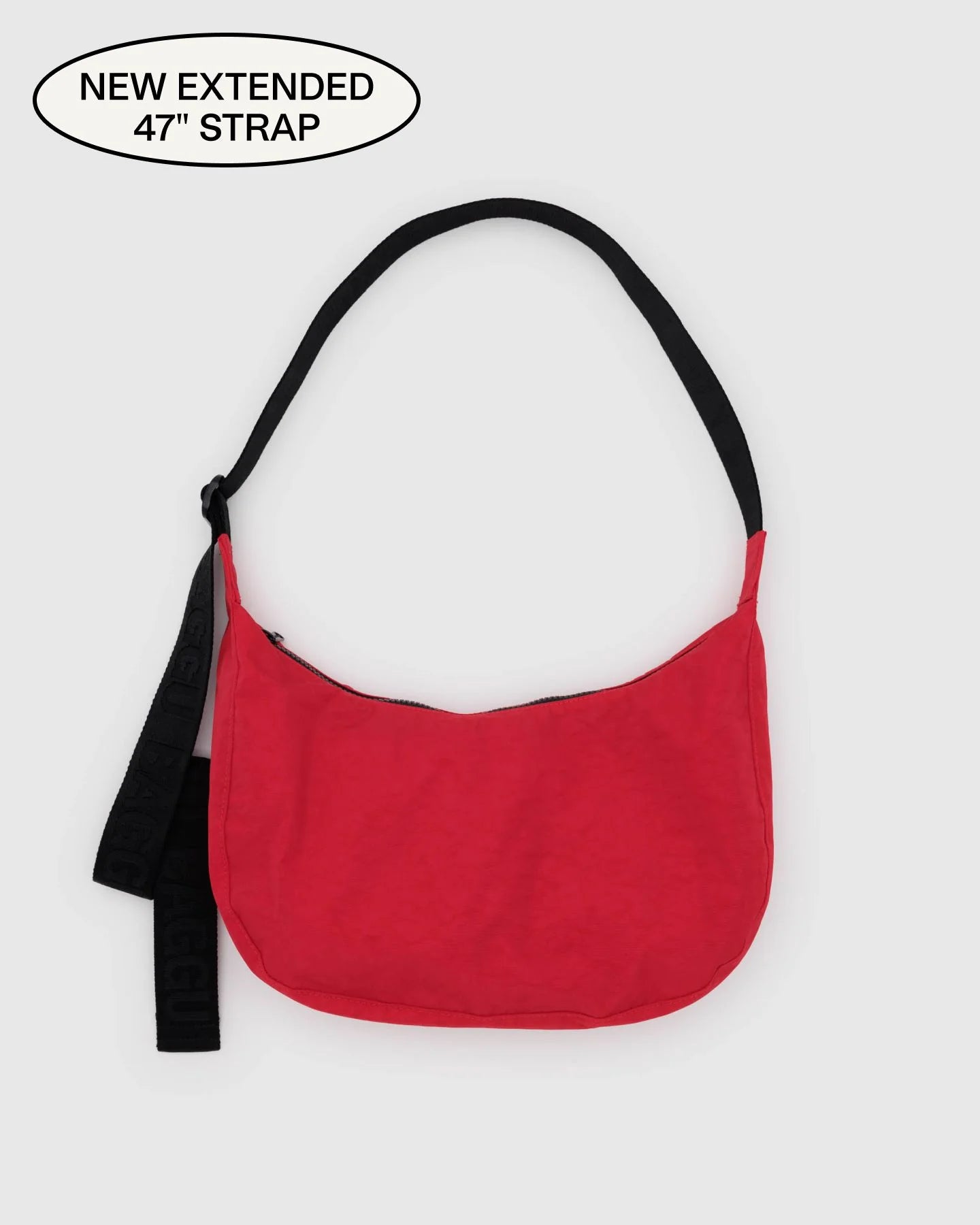 BAGGU Medium Nylon Crescent Bag -  Candy Apple