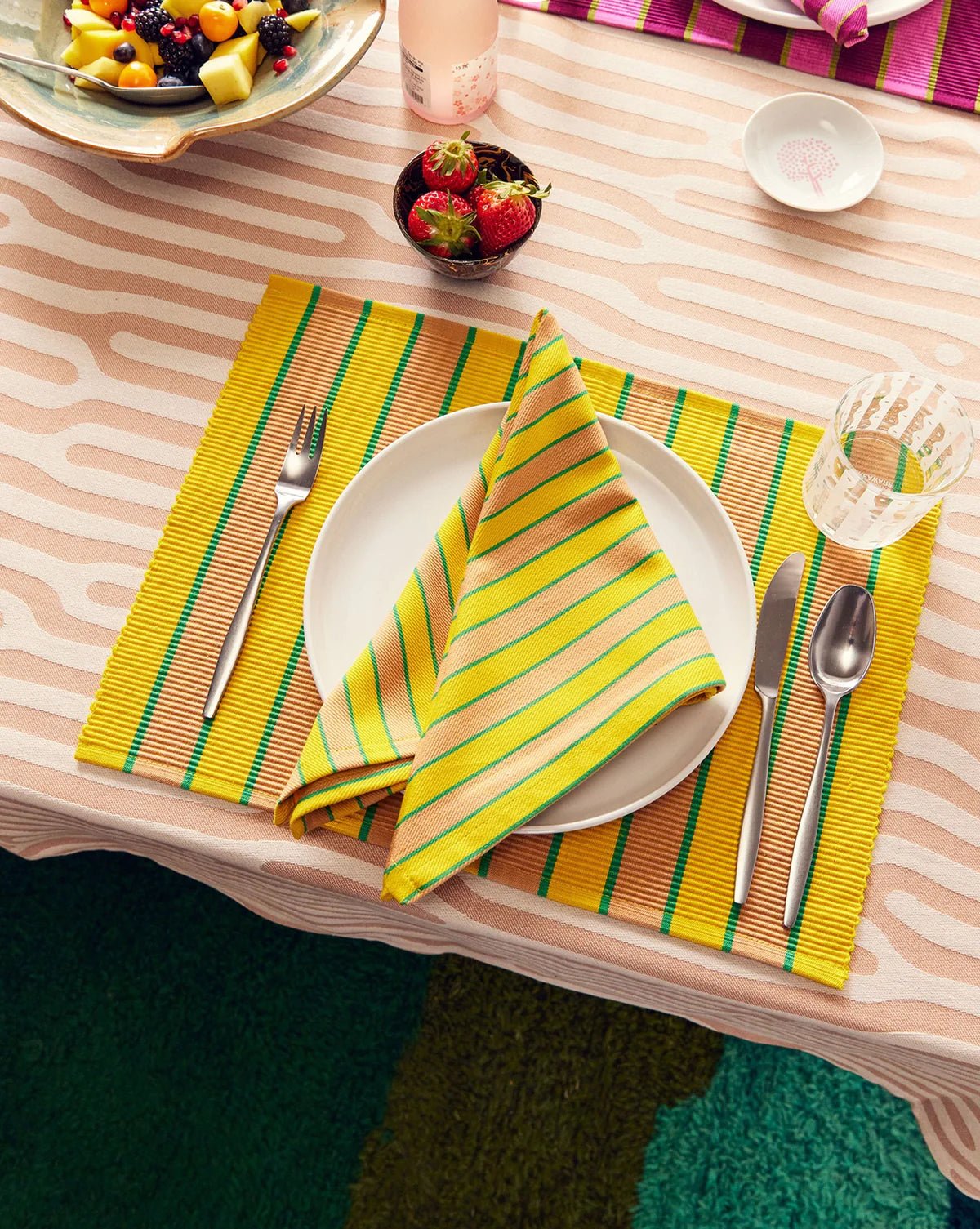 Dusen Dusen Herb Stripe Placemats | Mix Set of 4