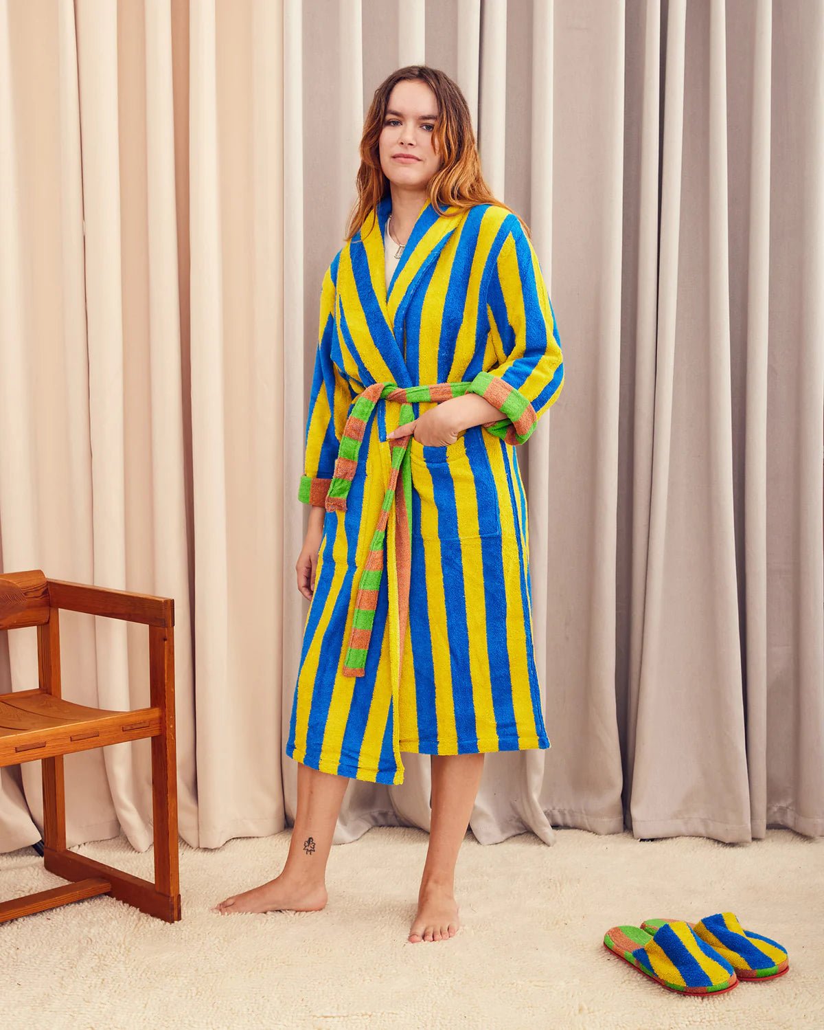 DUSEN DUSEN Reef Stripe Bath Robe bath robe Dusen Dusen   