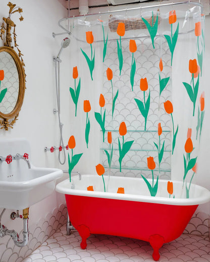 DUSEN DUSEN Shower Curtain | Red Tulip - Preston ApothecaryDusen Dusen