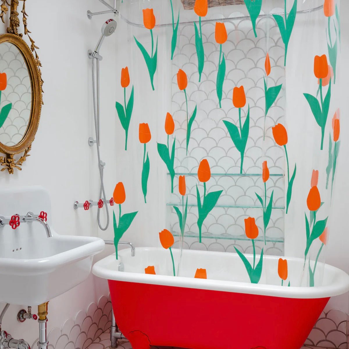 Dusen DusenDUSEN DUSEN Shower Curtain | Red TulipPreston Apothecary