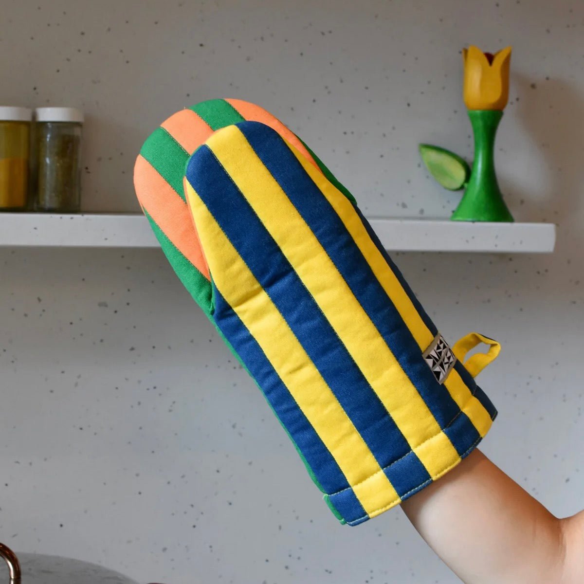 DUSEN DUSEN  Stripe Oven Mitt | Carrot  Dusen Dusen   