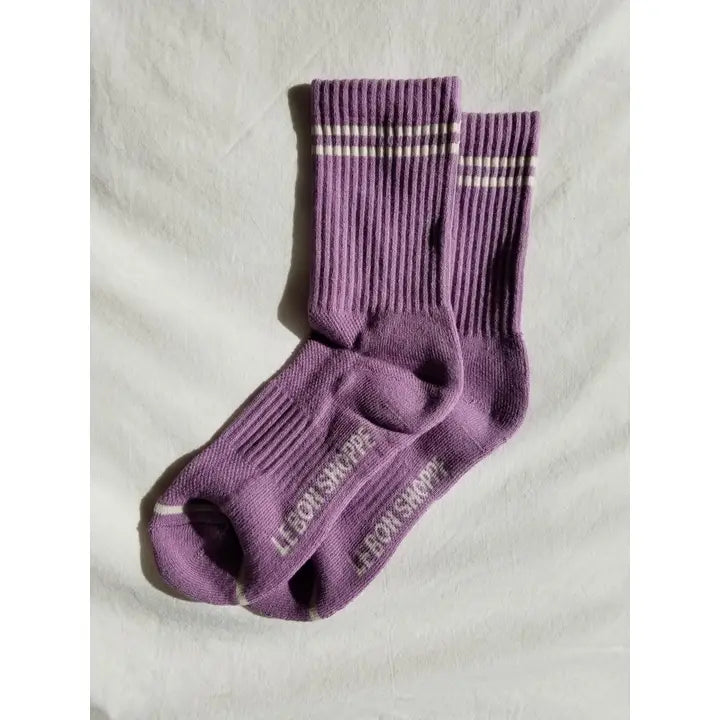 LE BON SHOPPE| Boyfriend Socks Socks Le Bon Shoppe grape  