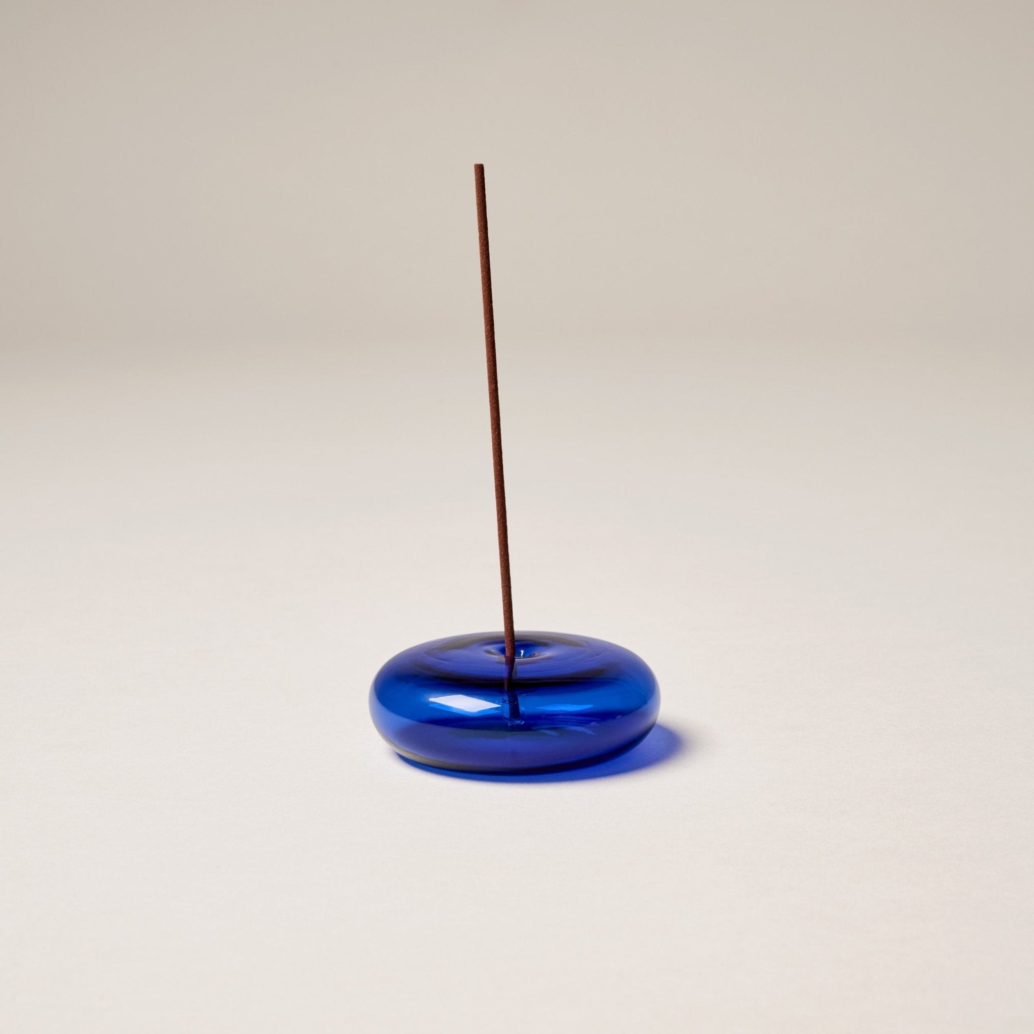 GENTLE HABITS Glass Vessel Incense Holder - COBALT