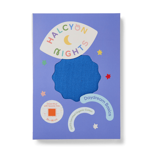 HALCYON NIGHTS Ocean Blue Organic Baby Wrap - Preston ApothecaryHALCYON NIGHTS