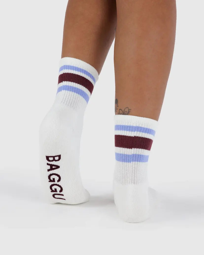 BAGGU - Ribbed Sock - Ivory Stripe