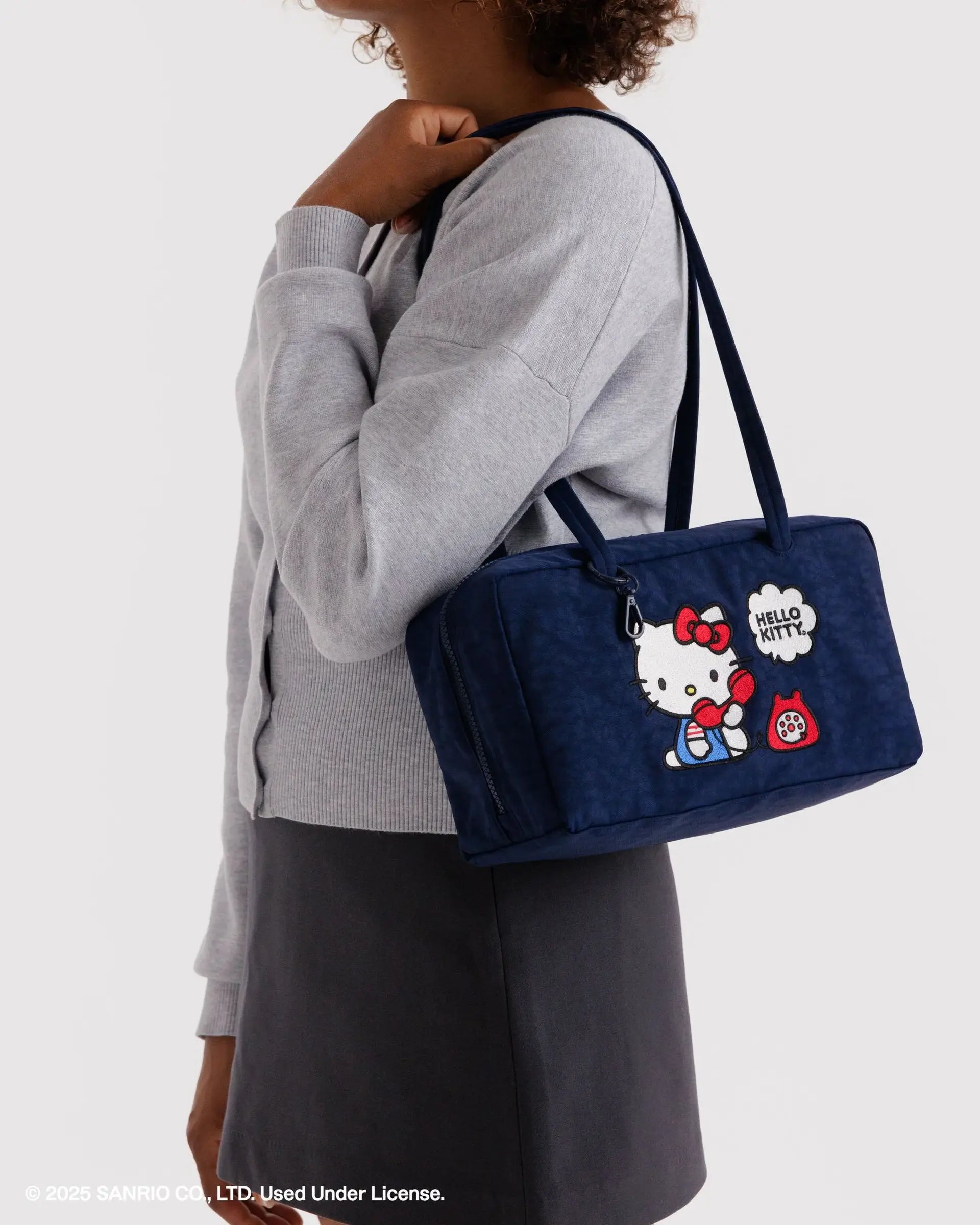 BAGGU - Nylon Bowler Bag - Embroidered Hello Kitty Phone