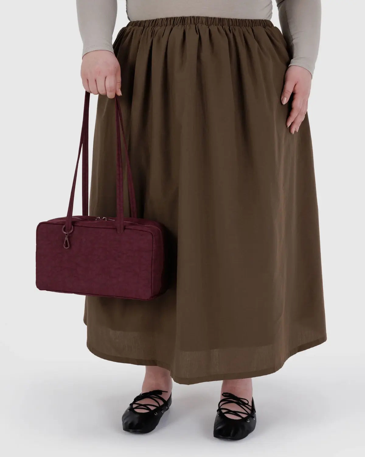 BAGGU - Nylon Bowler Bag - Mahogany