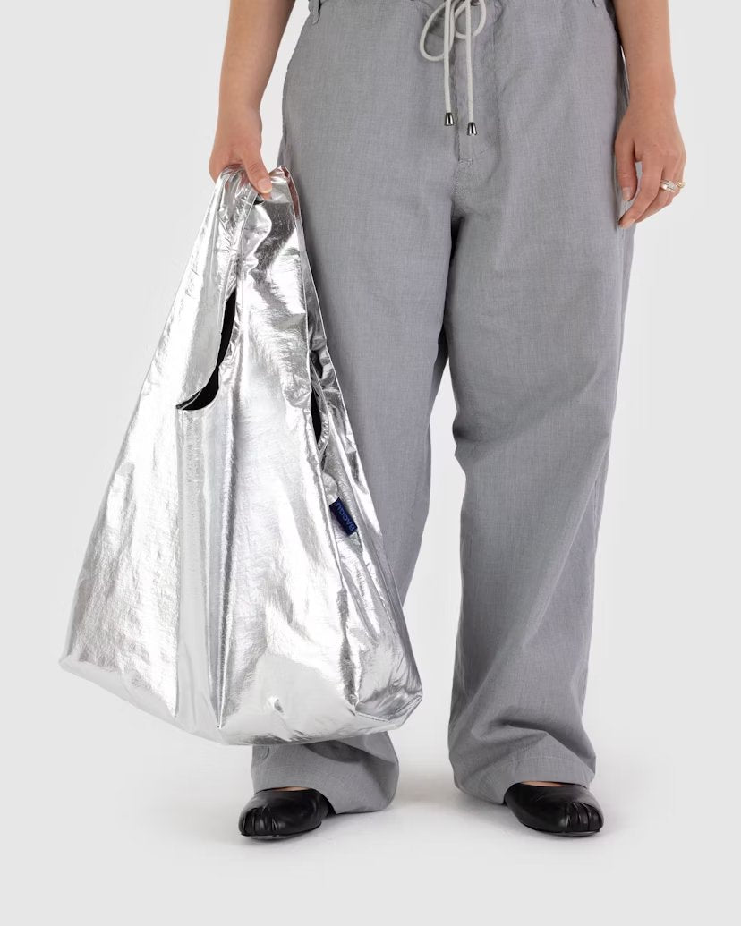 BAGGU Standard Bag - Silver Metallic Apparel & Accessories Baggu   