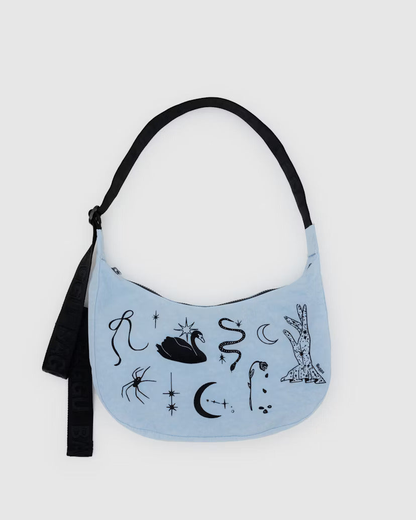 BAGGU | Medium Nylon Crescent Embroidered Ballet Icons