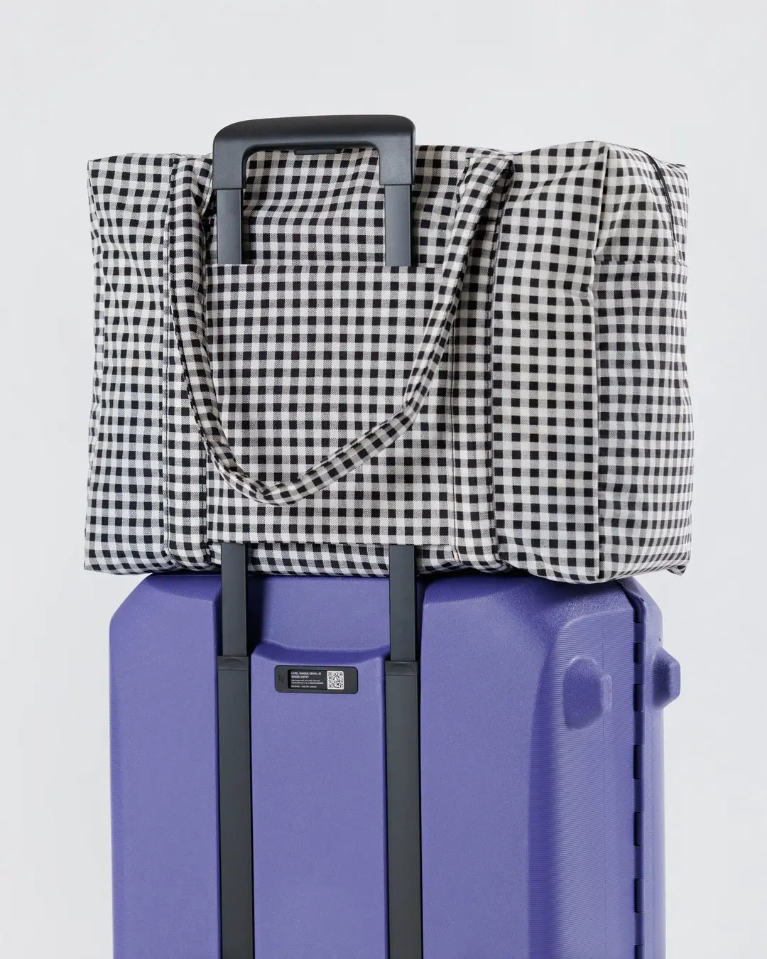 BAGGU - Cloud Carry On - Black & White Gingham