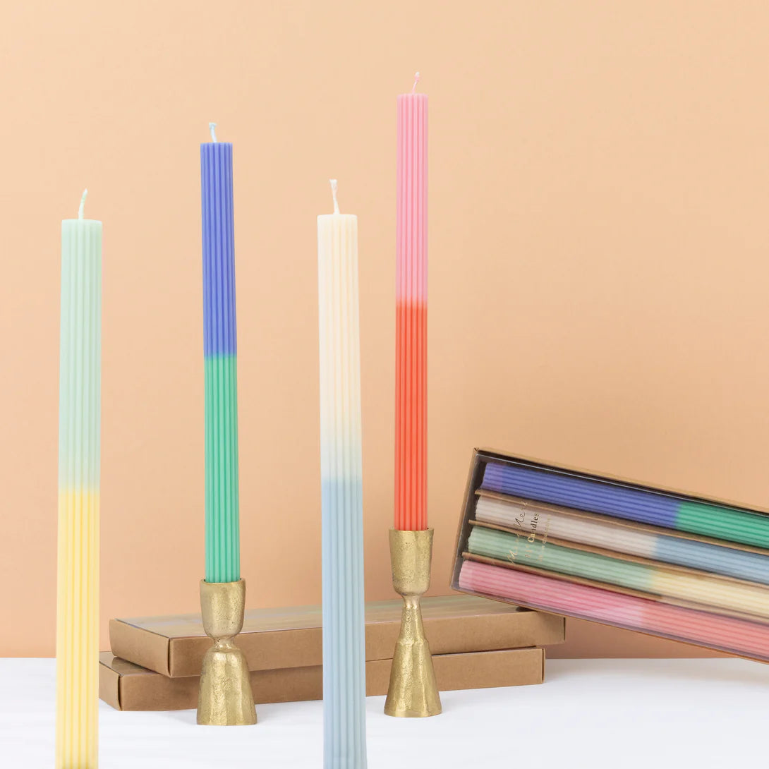 MERI MERI - Multi Block Colour Table Candles (x 4)