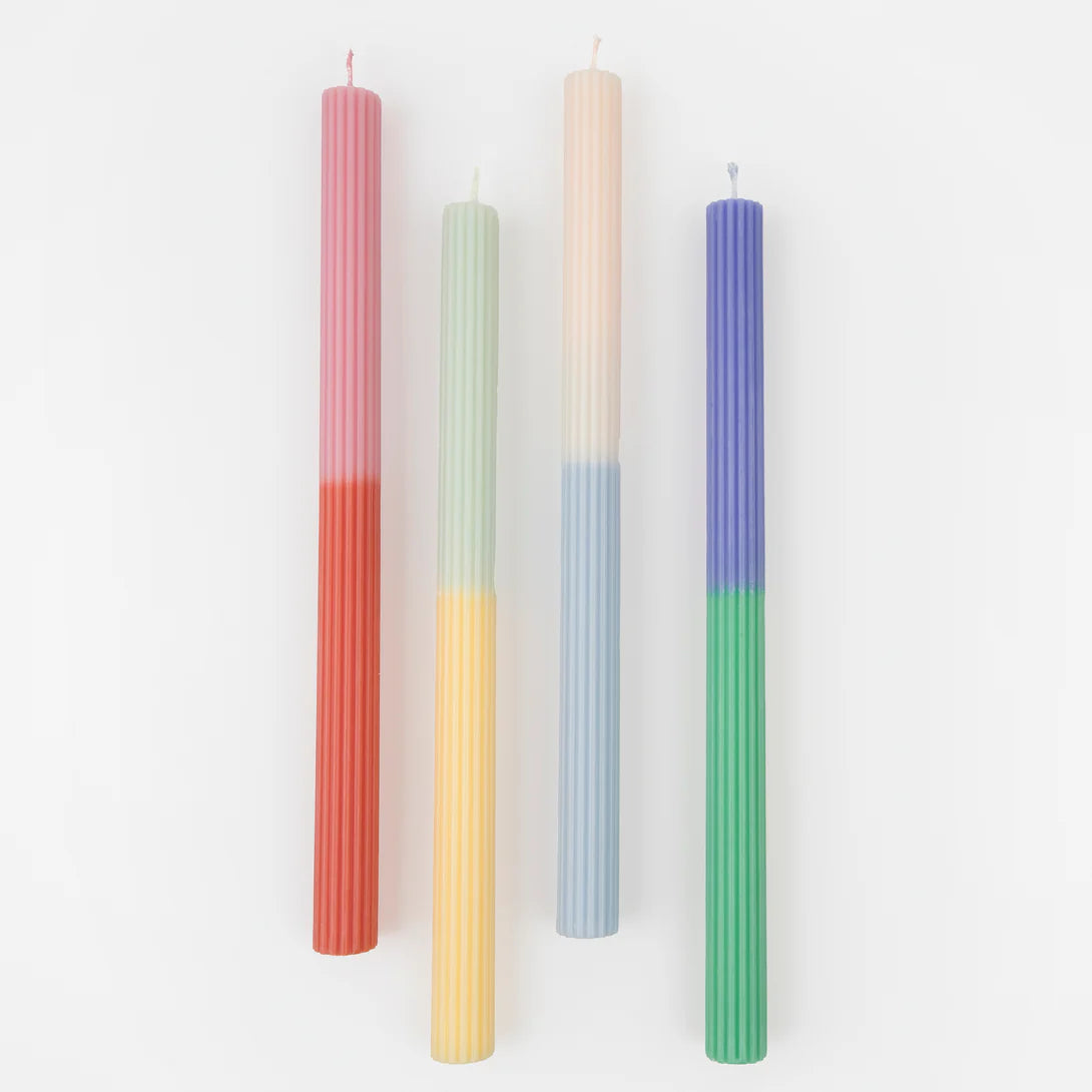 MERI MERI - Multi Block Colour Table Candles (x 4)