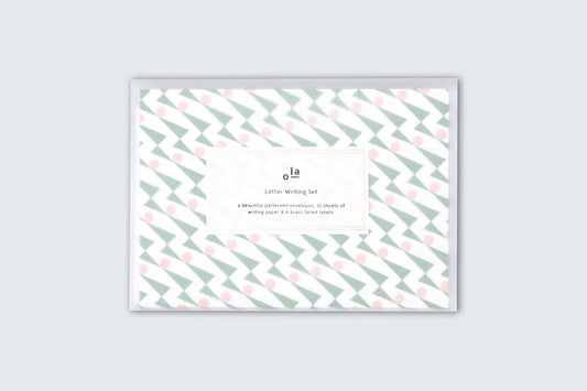 OLA Letter Writing Set - Enid Pink/Green - Preston Apothecary