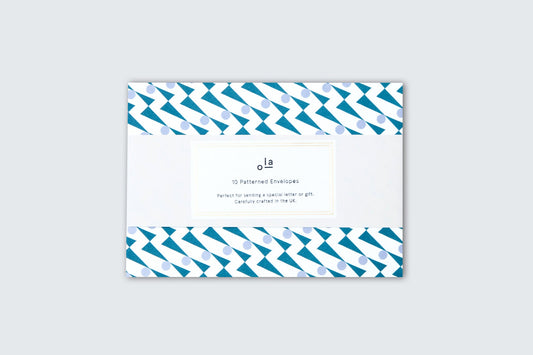OLA Patterned Envelopes Set of 10 - Enid Ultramarine/Lilac - Preston Apothecary