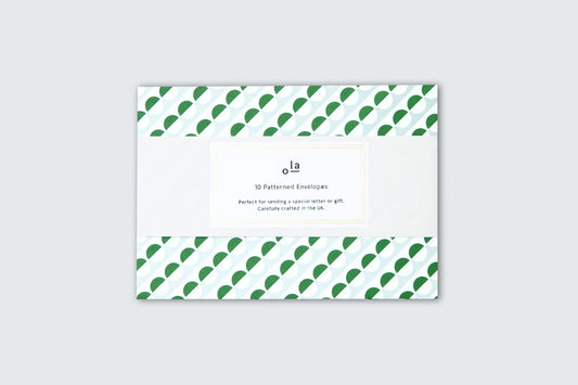 OLA Patterned Envelopes Set of 10 - Sophie Blue/Green - Preston Apothecary