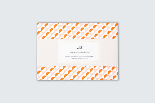OLA Patterned Envelopes Set of 10 - Sophie Pink/Orange - Preston Apothecary
