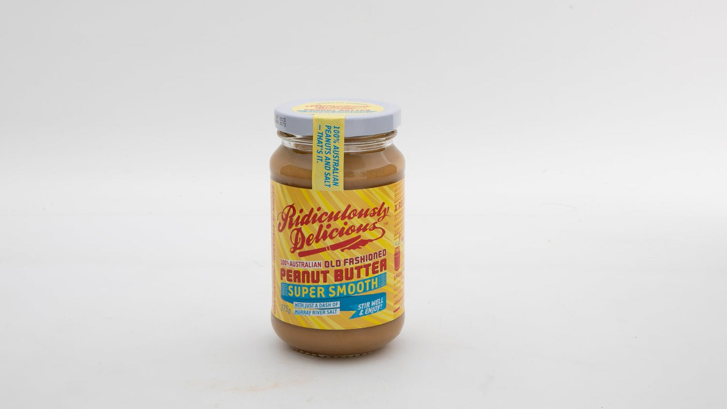 RIDICULOUSLY DELICIOUS Super Smooth Peanut Butter 375g peanut butter Ridiculously delicious   