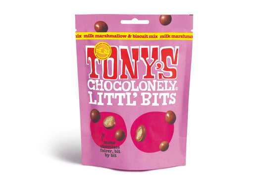 Tony's Chocolonely Littl’ Bits milk marshmallow & biscuit mix chocolate TONY'S CHOCOLONELY   