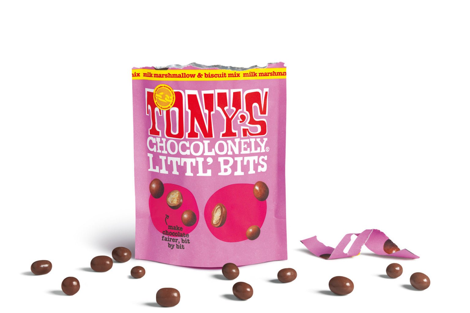 Tony's Chocolonely Littl’ Bits milk marshmallow & biscuit mix