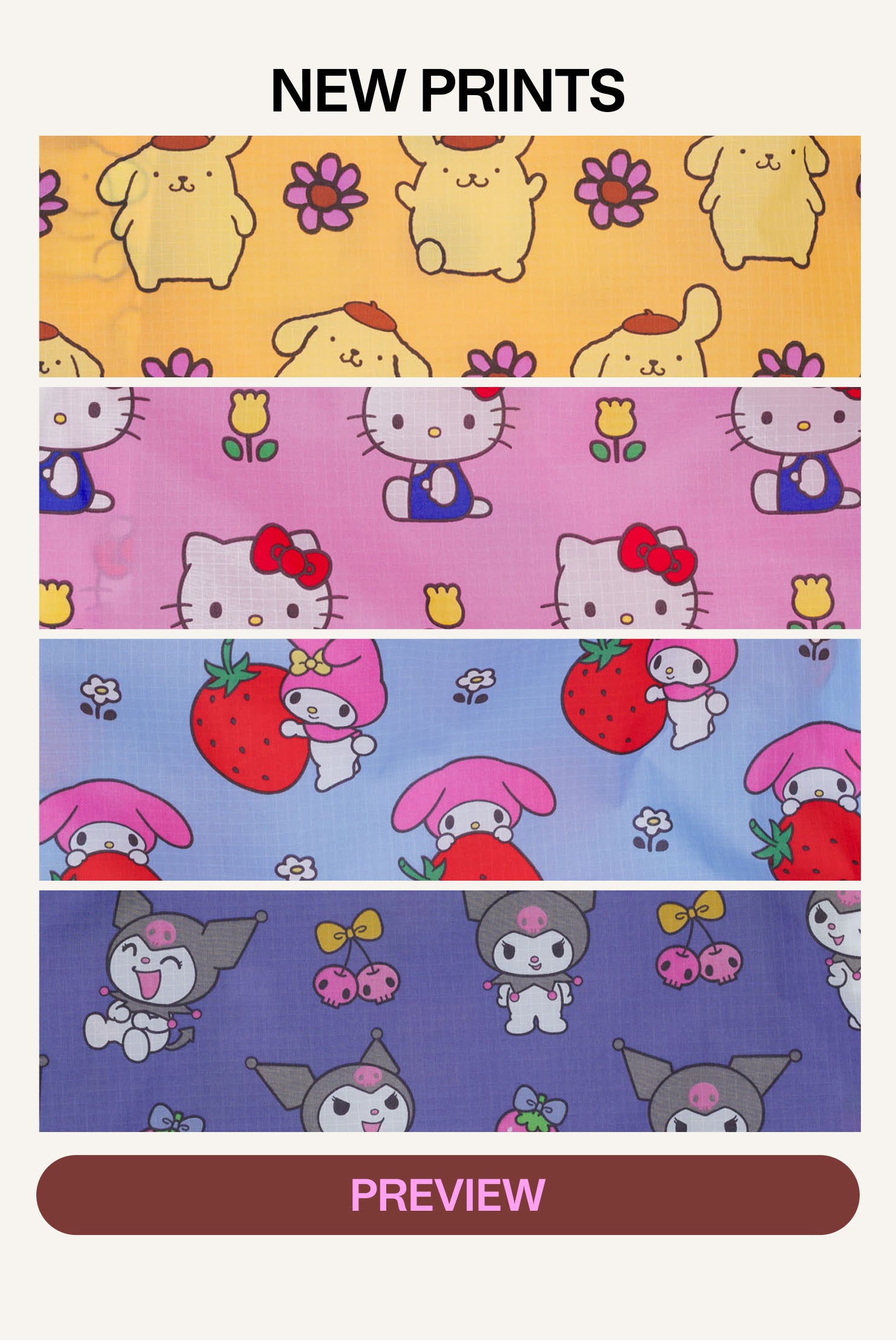 BAGGU - Standard Baggu Set of 3 - Hello Kitty and Friends Florals