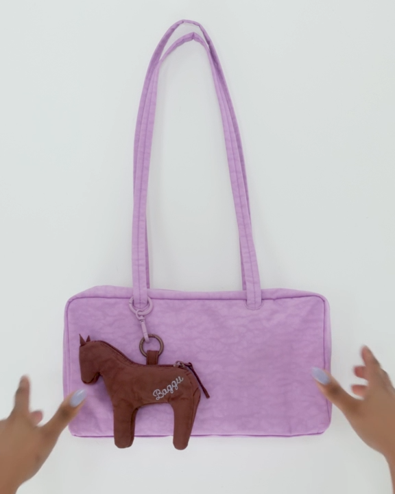 BAGGU - Nylon Bowler Bag - Green Star Plaid