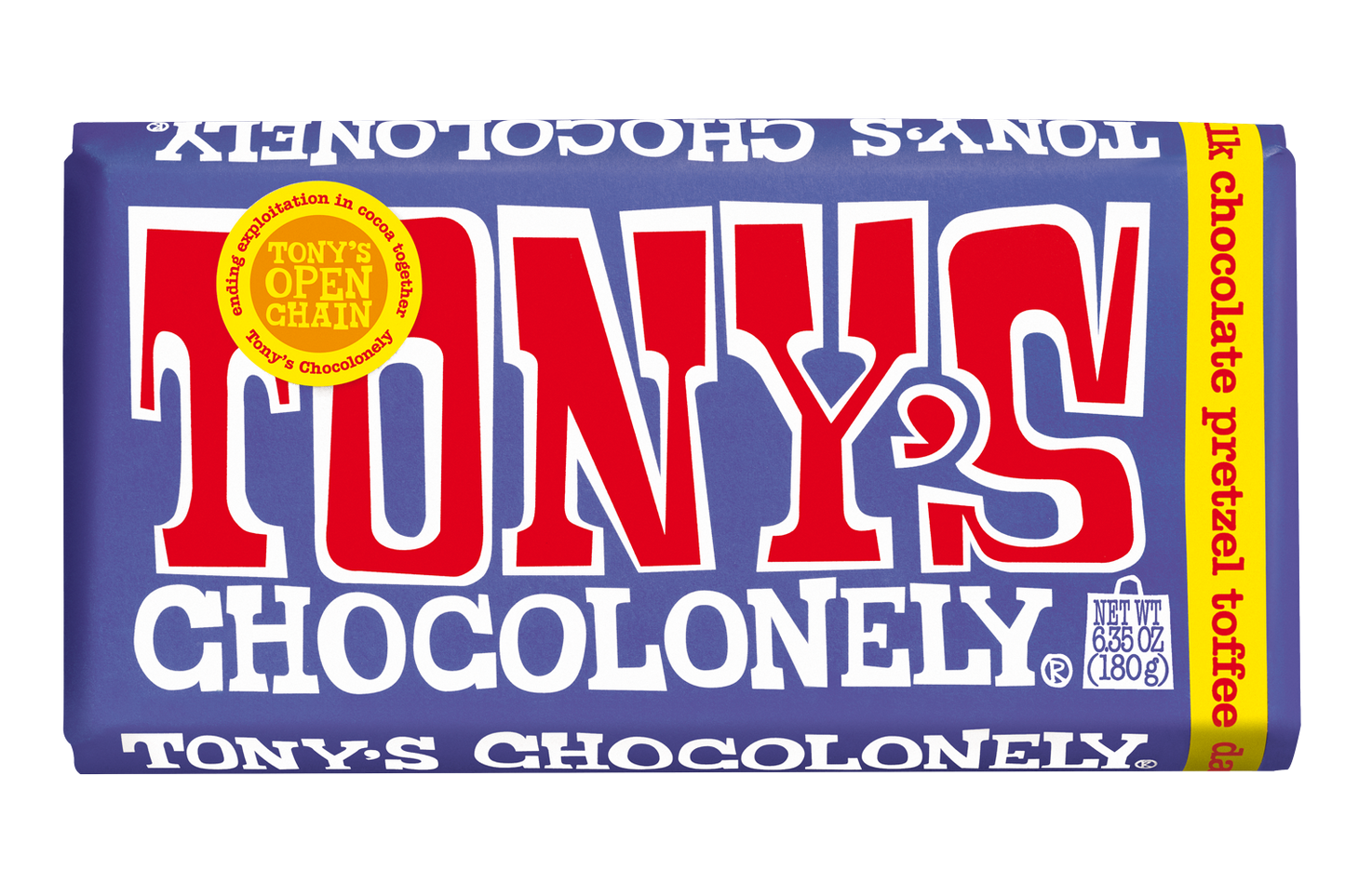 Tony's Chocolonely Dark Milk Pretzel Toffee 42% chocolate TONY'S CHOCOLONELY   