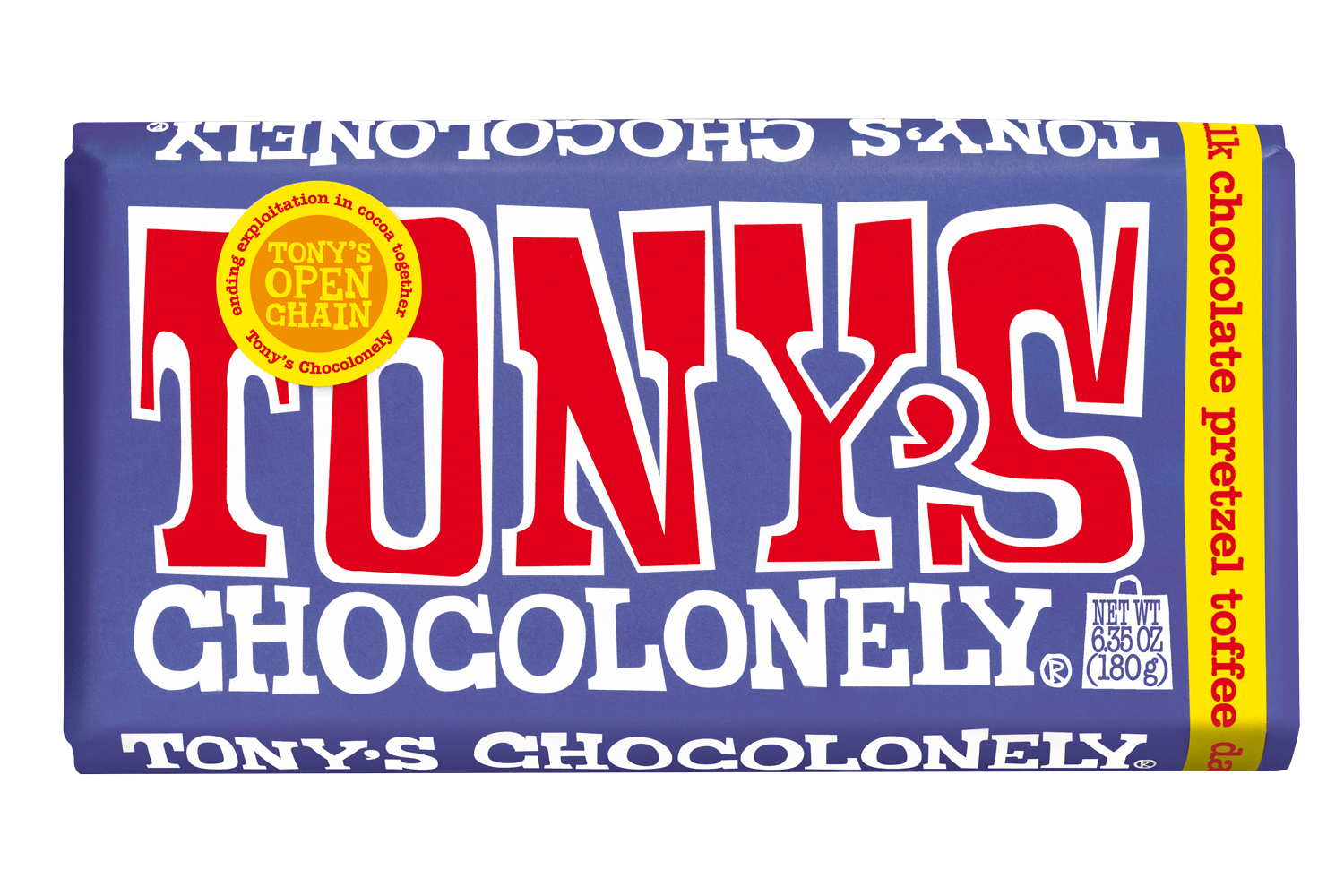 Tony's Chocolonely Dark Milk Pretzel Toffee 42% chocolate TONY'S CHOCOLONELY   