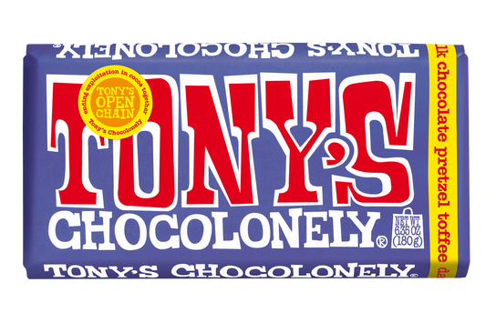 Tony's Chocolonely Dark Milk Pretzel Toffee 42% chocolate TONY'S CHOCOLONELY   