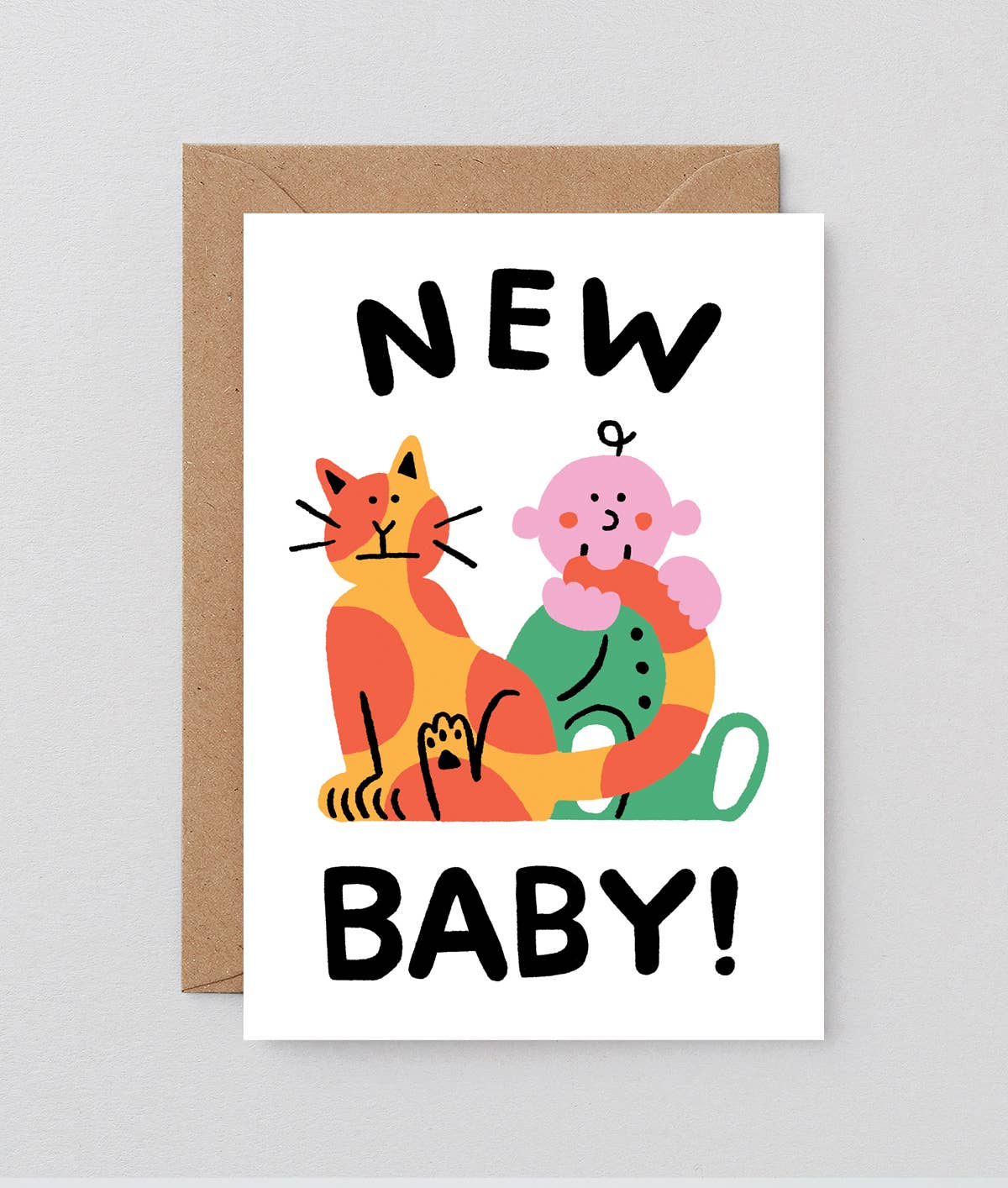 Wrap - ‘Baby and Cat’ Greetings Card