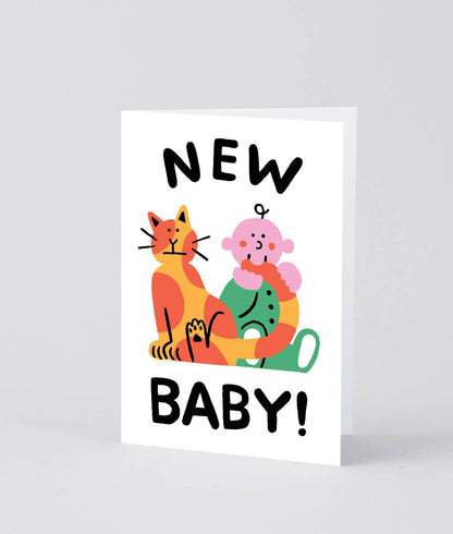 Wrap - ‘Baby and Cat’ Greetings Card - Preston ApothecaryWrap