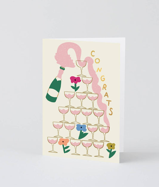 Wrap - ‘Congrats Champagne’ Greetings Card - Preston ApothecaryWrap