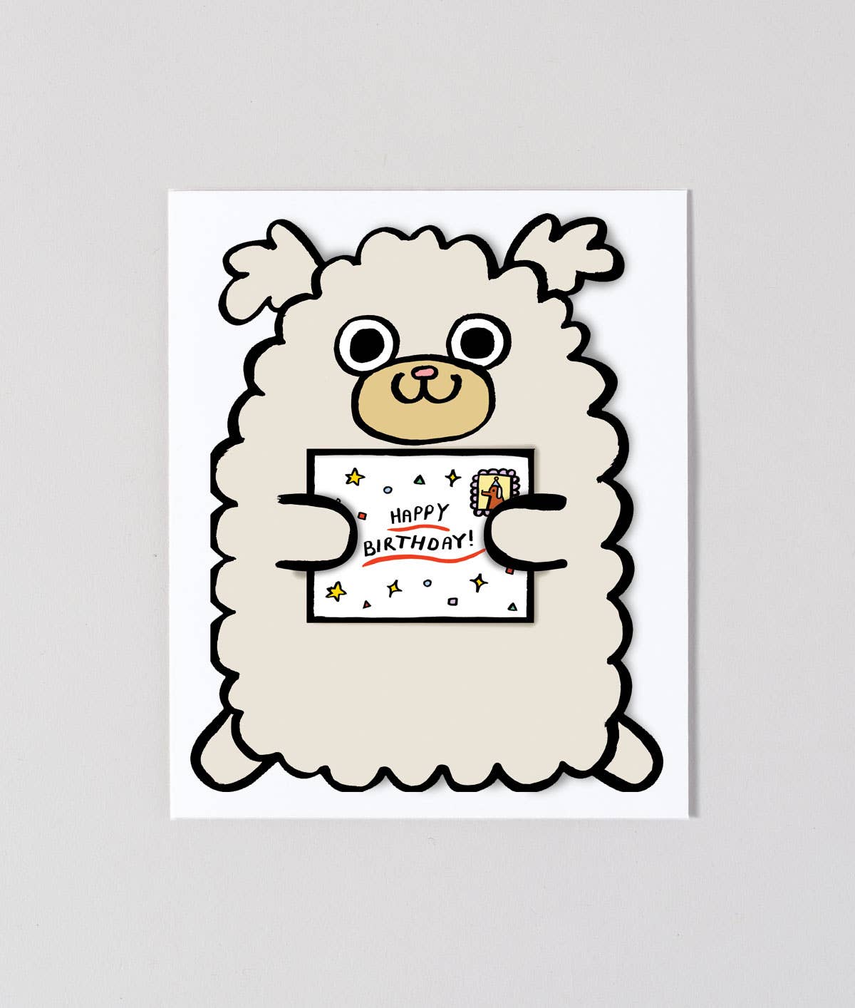 Wrap - 'Fluffy Dog' Kid's Greetings Card