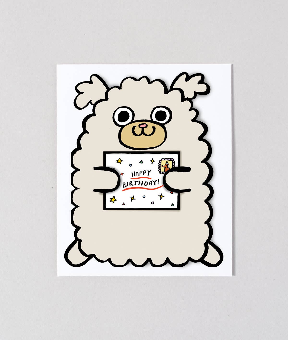 Wrap - 'Dog with Mini Card' Kid's Greetings Card - Preston ApothecaryWrap
